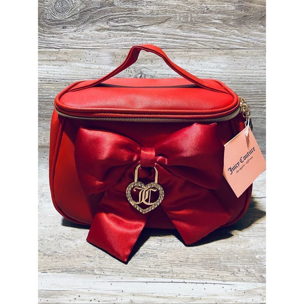 Juicy Couture Rhinestone Red Gold Cosmetic Bag